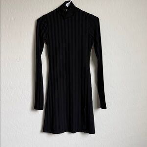 Reformation Black Libra Long Sleeve Rib Mock Neck Minidress Sz. XS​​​